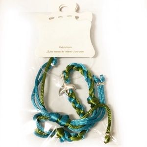 NWT Sterling Silver Whale Tail Blue & Green Anklet